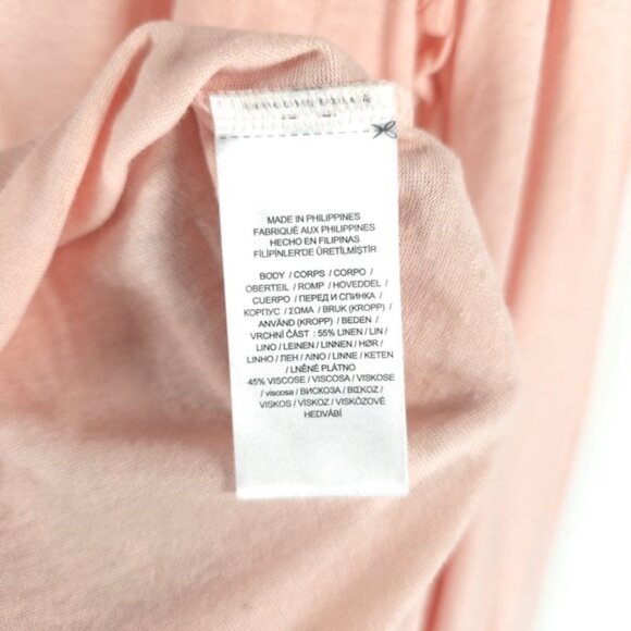 NWT LAUREN RALPH LAUREN BLACK LABEL LINEN Blend Ruffle Neck Top Keyhole Neck LG - Picture 15 of 15